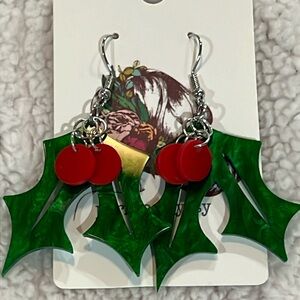 Christmas Holiday Holly earrings